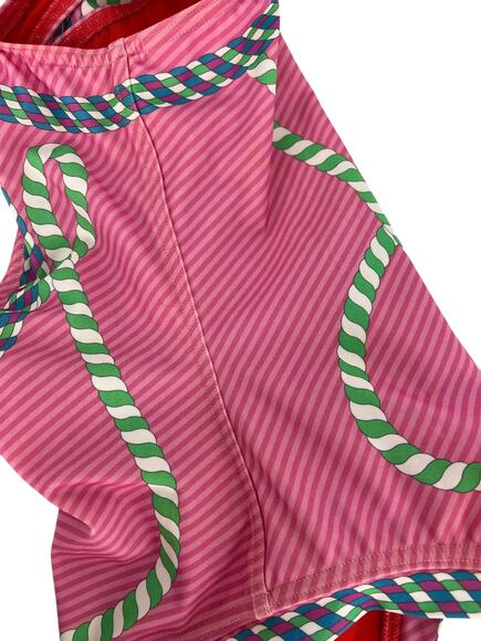 Hermes Alex Canoe-Print Jersey Swimsuit in Rose Pop - Picture 7 of 16